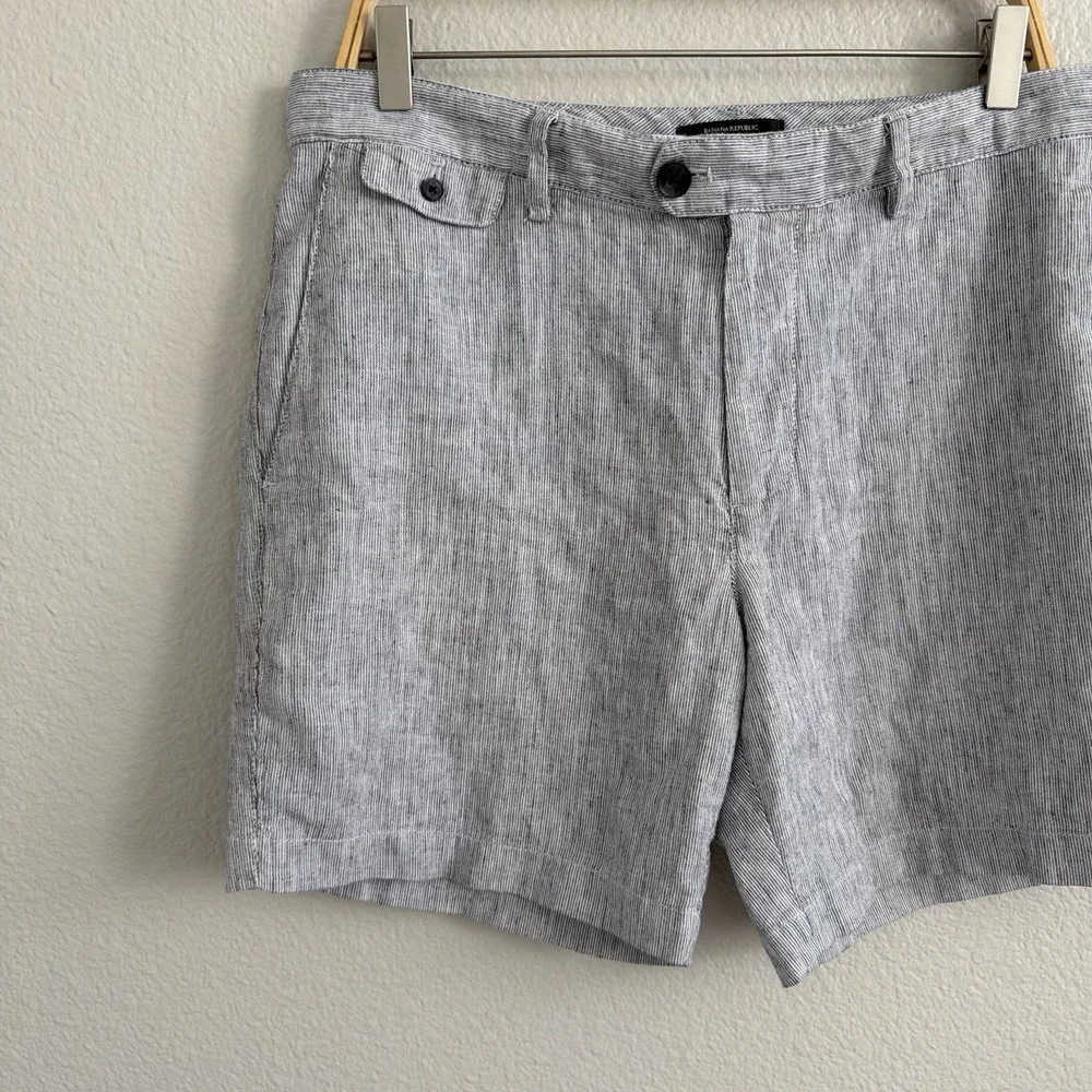 Banana Republic Men's Sz 33 Linen BLend Shorts Coastal Preppy Summer Old Money